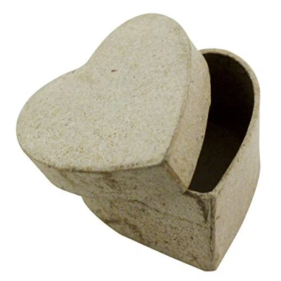 Imagen de Clairefontaine ES Décopatch BT502O Un support en papier brun mâché 5x5x3 cm, Mini boite Coeur