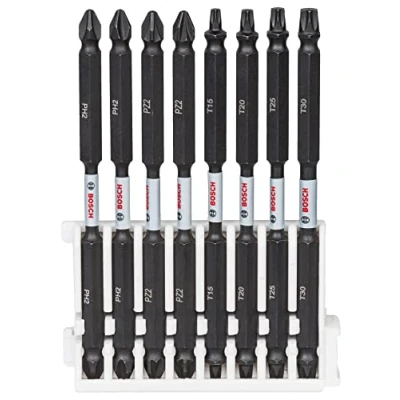 Imagen de Bosch Professional 8 piezas Juego de brocas dobles (control impacto, puntas T/PZ/PH, Pick and Click), Longitud: 110 mm