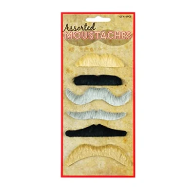Imagen de 6 Assorted False Moustaches Fancy Dress Accessory by Henbrandt