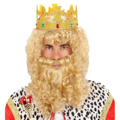 Imagen de Widmann Peluca de sovrano con barba y bigote, Rubia