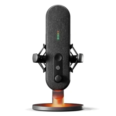 Imagen de SteelSeries Alias Micro USB para PC — cápsula 3 Veces más Grande Gaming, Streaming y pódcast cancelación de Ruido por IA Control Silencio Volumen led Soporte antivibraciones