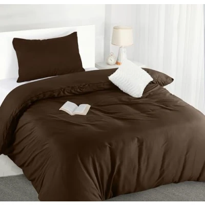 Imagen de Utopia Bedding Funda Nordica Cama 90 Microfibra Juego de Edredon 135x200 cm y 1 Almohada 50x75 (Marrone)