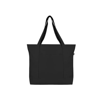 Imagen de Ecoright Tote Bag Lona Mujer, Hombre Con Cremallera Y Bolsillo Interior, 100% Algodón Ecológico Bolsa Playa (Lote De 3)