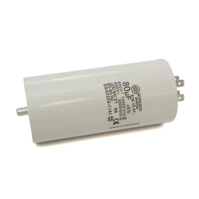 Imagen de Condensador permanente 80 µF 450 V con terminales Fijación de tornillos M8 Ø55 x 120 mm