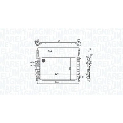 Imagen de MAGNETI MARELLI 350213162900 Radiador, refrigeración del motor 620 368 26 Aletas soldadas