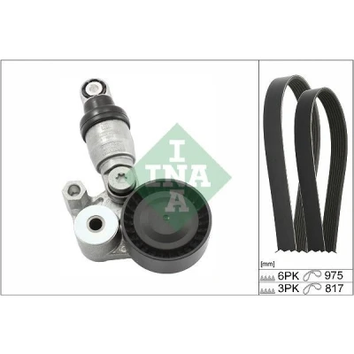 Imagen de INA 529 0540 10 Juego de correas trapeciales poli V Revisar/sustituir poleas libres del alternador MAZDA: 3 Hatchback, 6 Familiar