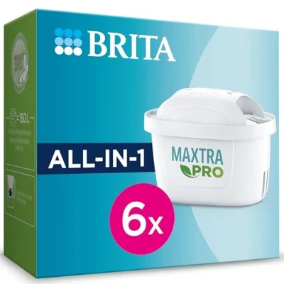 Imagen de BRITA Maxtra+ Filtros de Agua, Acrílico, Blanco, 12x24x12 cm, 6 Unidades