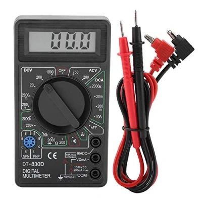 Imagen de DT830D AC/DC Mini Digital Pantalla LCD Multímetro Zumbador Voltímetro Amperímetro Ohmímetro Probador Voltaje Ohm Volt de Medidor