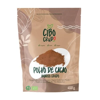 Imagen de Cacao Puro en Polvo Ecologico sin Azucar 450g. de Nibs no Alcalinizado. Rico Antioxidantes, Magnesio, Hierro, Vitamina B1 B2.