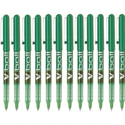 Imagen de PILOT VBall 07 Pack de 12 bolígrafos tinta liquida, punto medio, color verde