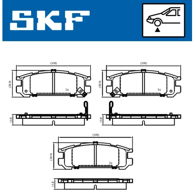Imagen de SKF VKBP 80457 Juego de pastillas freno no preparado para indicador desgaste SUZUKI: Samurai SUV, SUV Cabrio