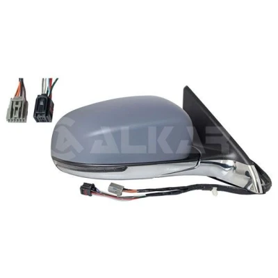 Imagen de Espejo retrovisor Alkar 9056828 derecha imprimado negro, negro/plata eléctrico calefactable, con iluminación ambiental, asférico JEEP: Compass