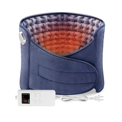 Imagen de Manta Electrica Esterilla con 6 Niveles de Temperatura y 4 Configuraciones Tiempo, 120 x 30cm Almohadilla Eléctrica Lumer Apagado Automático para Lumbar/Espalda/Cuello/Hombros Bleu