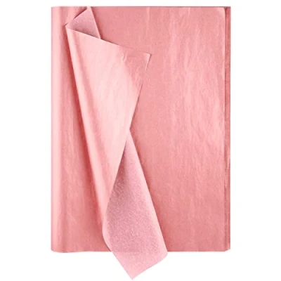 Imagen de Papel de Seda 100 Hojas Regalo Oro rosa para Envolver Regalos Embalaje DIY Manualidades Navidad Bodas Cumpleaños 50 x 35 cm