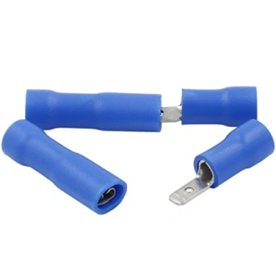 Imagen de Heschen Vinilo de desconexión rápida macho/hembra totalmente aislado, FDFD+MDD2 110, terminal cable 2,8 x 0,5 mm, para 1,5 2,5 mm² (16 14 AWG), azul, paquete 100