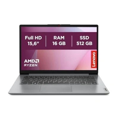 Imagen de Lenovo IdeaPad 1 Gen 7 Ordenador Portátil 15.6&quot; FHD (AMD Ryzen 5700U, 16GB RAM, 512GB SSD, AMD Radeon Graphics, Wi Fi 6, Sin Sistema Operativo), Teclado QWERTY Español, Color Gris Nube