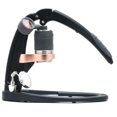 Imagen de Flair espresso Maker PRO 2. 70cl, (negro) Una máquina de café con palanca manual cabezal preparación acero inoxidable y manómetro