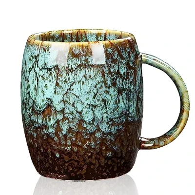 Imagen de ZPPLD Taza de Café Grande,Tazas para Capuchino,Taza Porcelana 500 ml, grande, Gres,Taza té con asa,Taza cerámica (C)