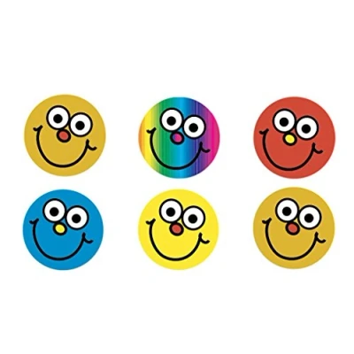 Imagen de SuperStickers Mini pegatinas redondas de recompensa con cara sonriente. Paquete 234 unidades.