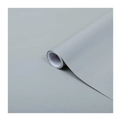Imagen de d c fix vinilo adhesivo muebles Gris unicolor mate autoadhesivo impermeable decorativo para cocina, armario, puerta, mesa papel pintado forrar rollo láminas 90 cm x 2,1 m