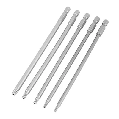 Imagen de 5pcs 150mm T10 T30 Destornillador largo Torx 1/4&quot; Hexagonal Shank Magnético Seguridad BST