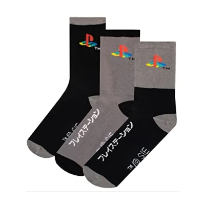 Imagen de PlayStation Kids Juegos Socks 3 Pack de calcetines suaves para niños o niñas Negro 37 40