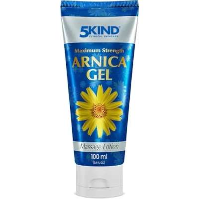 Imagen de 5kind Gel de árnica máxima potencia, 100 ml acción rápida para hematomas e hinchazón intensivo con extracto montana Crema dolores musculares