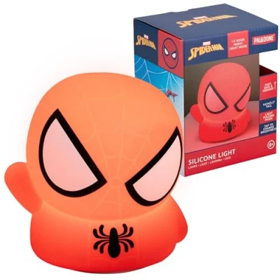 Imagen de Spiderman Squishy Lamp Lámpara de escritorio con licencia oficial Disney, decoración sala juegos y mercancía para niños niñas, accesorio regalo luz nocturna