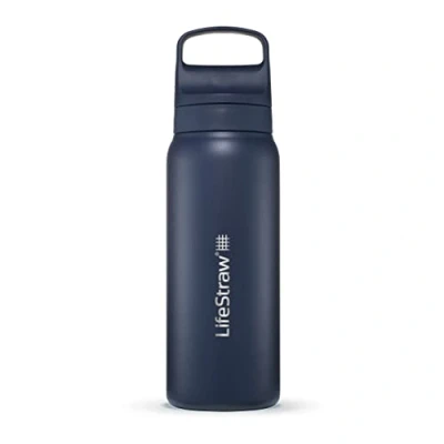 Imagen de LifeStraw Go Series Botella de acero inoxidable con filtro agua, Filtra bacterias, parasitos y microplasticos, 700 ml