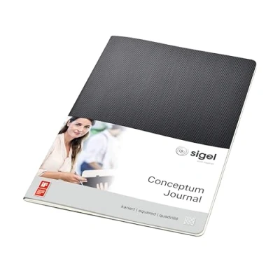 Imagen de SIGEL CO860 Cuaderno de notas, 18.7 x 27 cm, cuadriculado, Softcover, negro, Conceptum