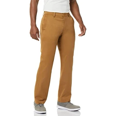 Imagen de Amazon Essentials Pantalón de Golf Elástico Ajuste Clásico colores interrumpidos Hombre, Marrón Caqui Claro, 30W / 32L