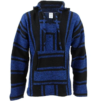 Imagen de Sudadera con capucha mexicana Baja Jerga, azul/negro, L