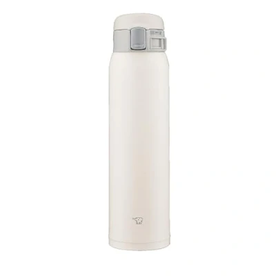 Imagen de Zojirushi SM SF60 WM Botella de agua, bebida directa, apertura con un solo toque, taza acero inoxidable, 600.3 ml (600 ml), blanco pálido