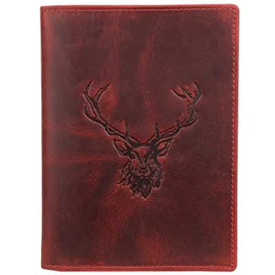 Imagen de Greenburry Carpeta para documentos de piel vacuno, estilo vintage, 328B RS Stag Ciervo, rojo, talla única, Vintage