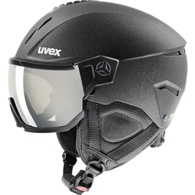 Imagen de uvex instinct visor, casco de esquí robusto unisex, con visera, ajuste talla individualizado, black matt, 56 58 cm