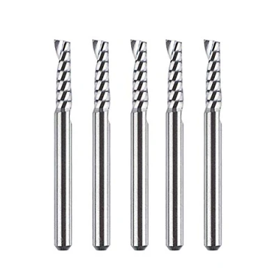 Imagen de SpeTool 5pcs CNC Fresas para Aluminio Material de carburo tungsteno más Duro y Duradero que el HSS, 1 Flauta Corte 3,175 mm x 12 Fresa Punta Acrílico PVC MDF Plástico