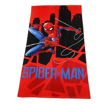 Imagen de Theonoi Toalla de baño para niños, niña y niño, 100% algodón, 70 x 140 cm (Spiderman)
