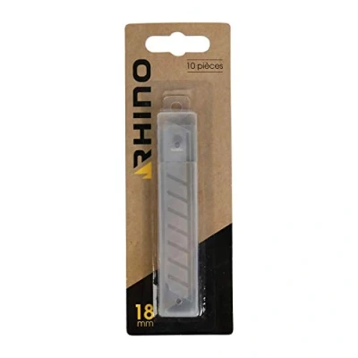 Imagen de RHINO 60702 Juego de 10 recambios, hoja 18 mm, compatible con el cúter Cran 060482, NC