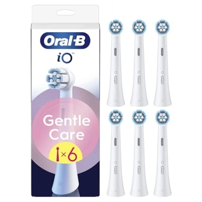 Imagen de Oral B Series iO Gentle Care Cabezales De Recambio Originales, Pack 6 Recambios Blancos Para Cepillos Dientes Eléctricos iO, Cepillado Suave, Apto Encías Sensibles