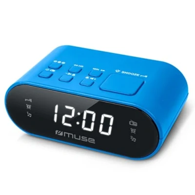 Imagen de Muse M 10 Radiodespertador con 2 alarmas PLL, Reloj de 24 Horas, regulador Intensidad, Color Azul
