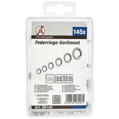 Imagen de BGS Diy 88140 Surtido de arandelas muelle M4 M12 145 piezas