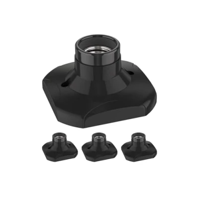 Imagen de ledscom.de 4 piezas portalámpara de techo ELEKTRA, porcelana, negro, 1x E27 máx. 60W