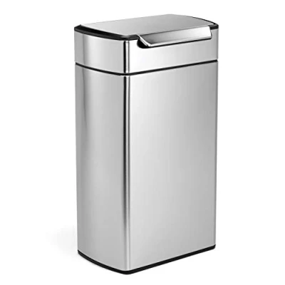 Imagen de simplehuman CW2014 cubo rectangular con touch bar, acero inoxidable cepillado, 40 L