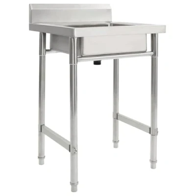 Imagen de vidaXL Fregadero de Cocina con un Seno Pila Lavabo Alberca Comedor Baño Servicio Grifo Lavar Olla Platos Integrado Acero Inoxidable