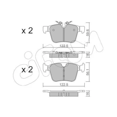 Imagen de CIFAM 822 1122 0 Juego de pastillas freno preparado para indicador desgaste LAND ROVER: Range Rover Evoque, Discovery Sport, Velar