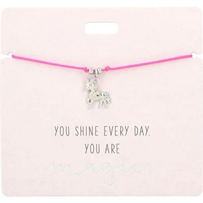 Imagen de Depesche 11837 005 Pulsera en Rosa Brillas Cada día. Eres Mágico. con Colgante de Plata y Perla Decorativa, Longitud Variable, Ideal como Idea Regalo, Multicolor (11837 005)