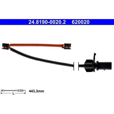 Imagen de ATE 24.8190 0020.2 Sensor de Desgaste Pastillas Frenos AUDI: A6 C7 Avant, A7 Sportback, Berlina