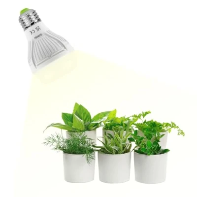 Imagen de SANSI Lampara de Plantas 150W, Bombilla Crecimiento LED 10W E27, Luz Interior Espectro Completo, Ángulo Haz 120, PPF 16 μmol/s, Cobertura Vegetal: 2x1 Sq Ft Lente Esmerilada