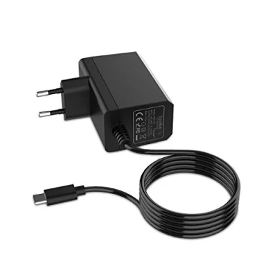Imagen de Cargador para NS Switch/Switch Lite/Switch OLED, innoAura Adaptador de CA Type C Carga Rápida con Suministro 15V 2.6A y Cable 6 Pies Compatible en Modo TV Control Dock &amp; Pro (Negro)