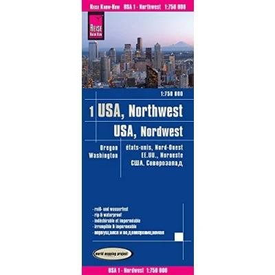 Imagen de USA1: Noroeste 1:750.000 mapa impermeable de carreteras. Reise Know How.: world mapping project (USA 1 Northwest (1:750.000): Washington und Oregon)